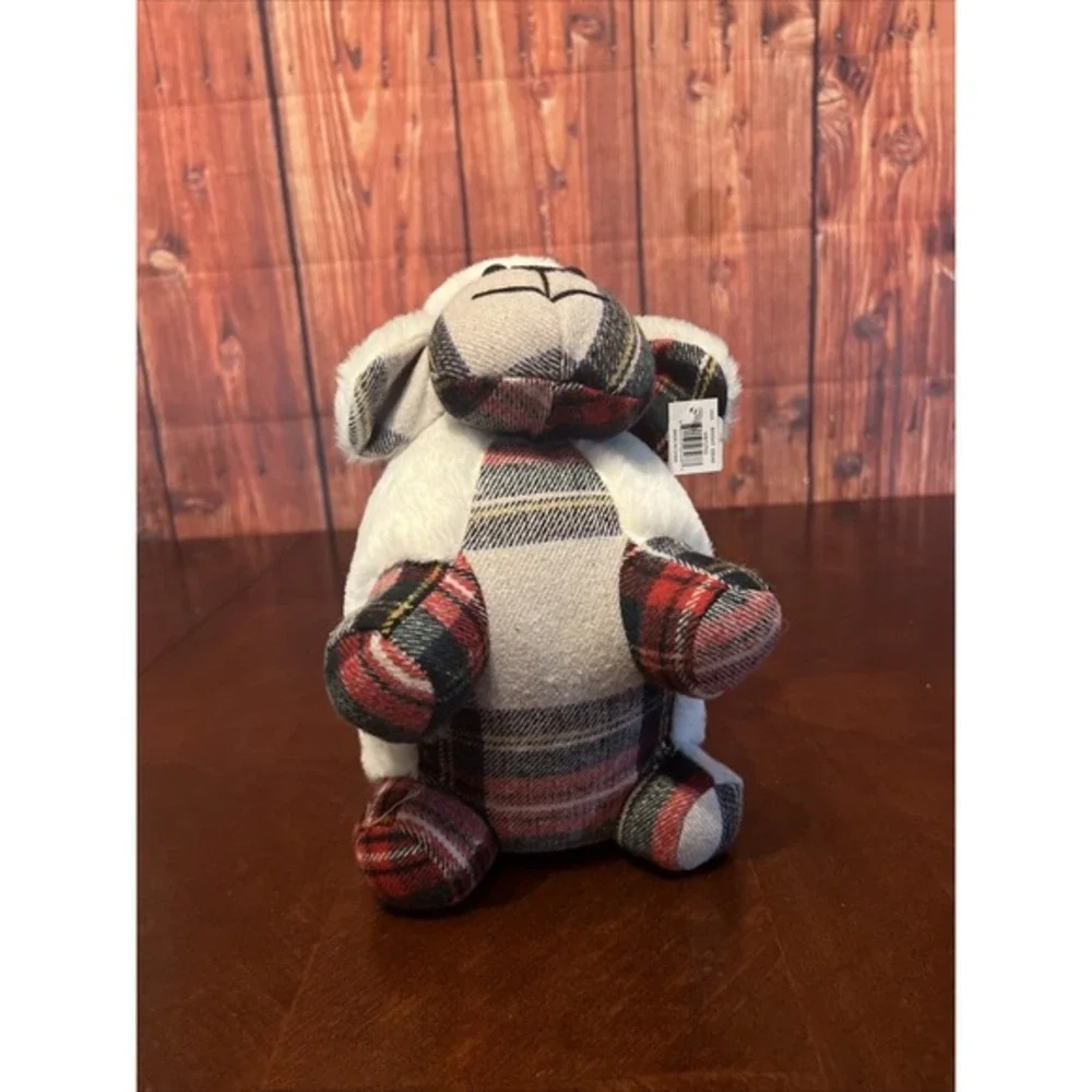 Sheep Doorstop‎ Red Plaid Christmas Collection Doorstopper Decorative Weighted